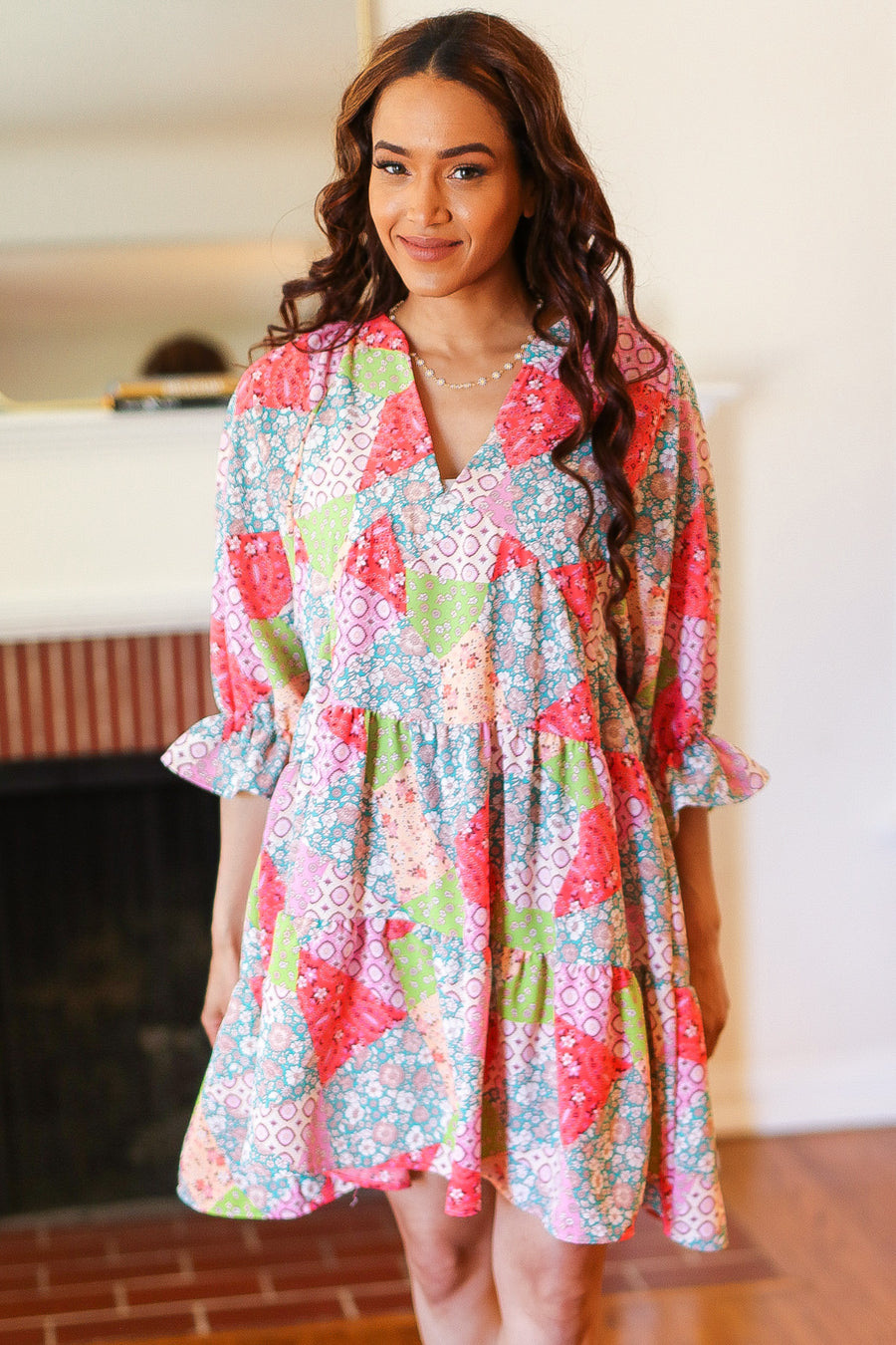 Bright Bohemian Patchwork Dress