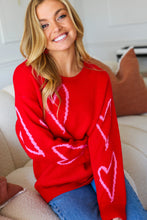 Load image into Gallery viewer, Make You Smile Red Heart Jacquard Oversized Sweater
