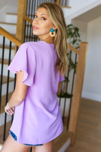 Load image into Gallery viewer, Keep Your Cool Lavender Flutter Sleeve V Neck Top
