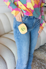 Load image into Gallery viewer, Manilla Smiley Face Patch Coin Purse Keychain
