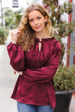 Load image into Gallery viewer, Frilly Maroon Silk Blouse
