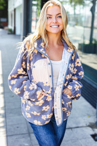 *Floral Fuzzy Jacket*