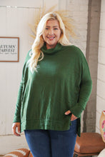Load image into Gallery viewer, Hunter Green Cashmere Feel Turtleneck Sweater
