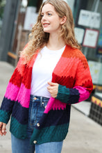 Load image into Gallery viewer, Make Your Day Magenta Honeycomb Knit Button Down Cardigan
