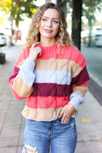 Load image into Gallery viewer, Falling for you Color Block Sweater
