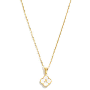 Pearlescent Cliver Initial Necklace