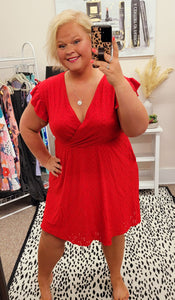 Red Eyelet Dress