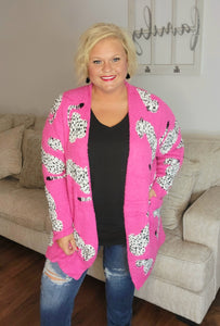 Pink Wild About Leopard Cloud Cardigan