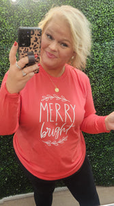 Merry & Bright Comfort Color Long Sleeve Tee