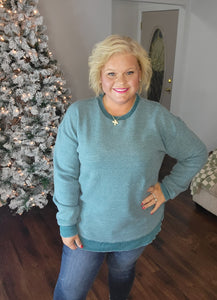 Emerald Reversed Fleece Ponchoville Pullover