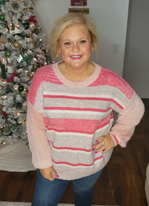 Pink Stripe Sweater