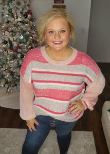 Pink Stripe Sweater