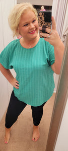 Emerald Bubble Flutter Seeve Top