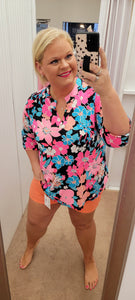 Bright Floral Gabby Blouse