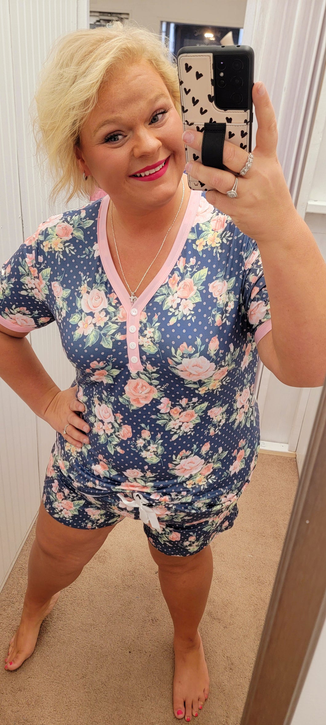 Polka Dot Floral Short PJs