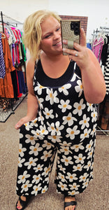 Black Daisy Shirley Baggy Romper