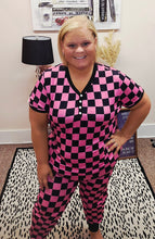 Load image into Gallery viewer, Pink &amp; Black Checked Out Jogger PJ Set
