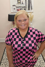 Load image into Gallery viewer, Pink &amp; Black Checked Out Jogger PJ Set
