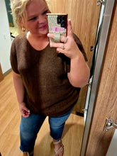 Load image into Gallery viewer, Chocolate Short Sleeve Sweater
