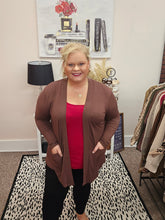 Load image into Gallery viewer, Brown Soft Tshirt Cardigan
