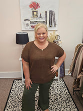 Load image into Gallery viewer, Chocolate Short Sleeve Sweater
