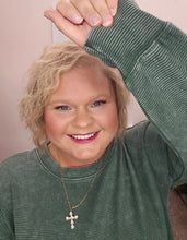 Load image into Gallery viewer, Ribbed Green Pullover
