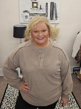 Load image into Gallery viewer, Beige Ribbed Henley
