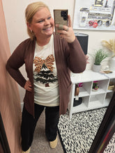 Load image into Gallery viewer, Brown Soft Tshirt Cardigan
