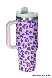 Magenta Leopard 40 oz Tumbler ( More magenta than purple in person)