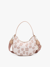 Load image into Gallery viewer, EH2457 Donnatella Floral Half-Moon Satchel/Crossbody: Sage
