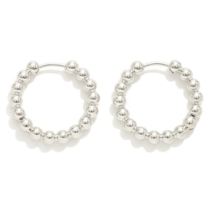 Silver Beaded Hoop