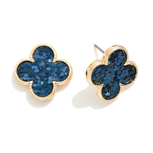 Load image into Gallery viewer, Glitter Clover Earrings
