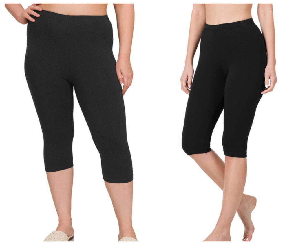 Basic Cotton Short Capri Leggings