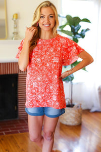 Scarlet Ruffle Sleeve Blouse