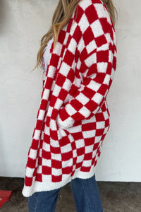 Blakely Red Check Cloud Cardigan Preorder