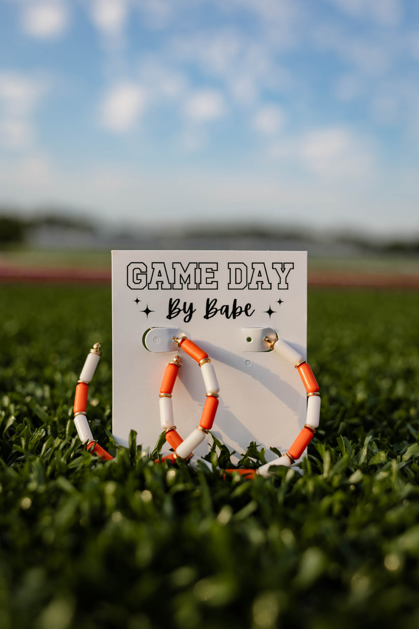 Orange & White Game Day Hoops