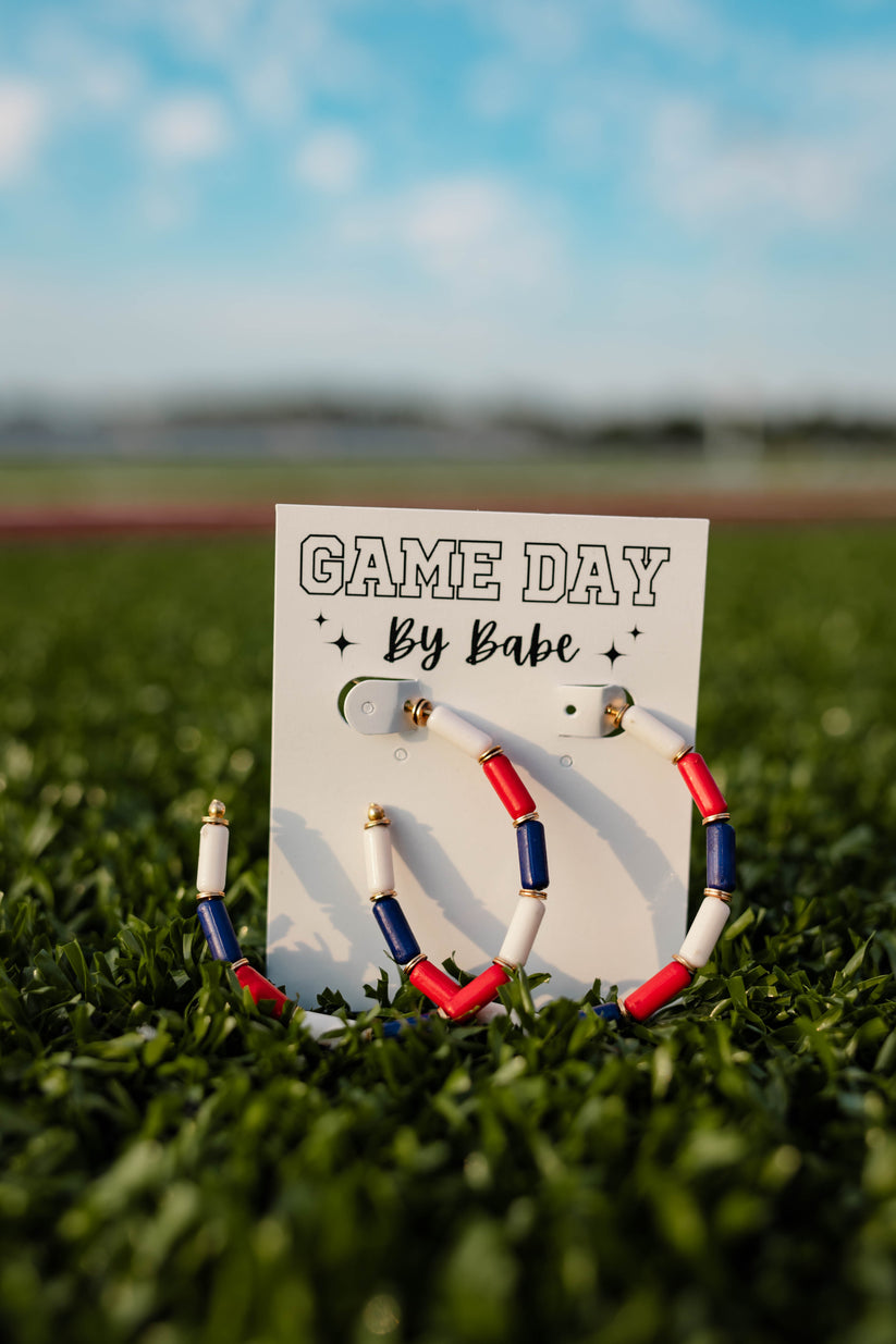 Red, White, Blue Game Day Hoops