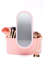 Load image into Gallery viewer, Portable Beauty Storage With LED Mirror: OS
