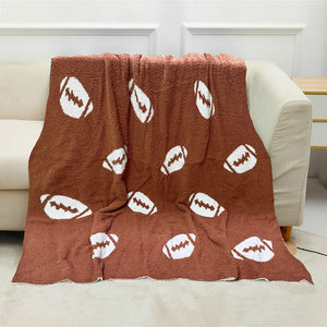 Brown Cloud Football Blanket