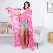 Load image into Gallery viewer, Hot Pink Bow Blanket
