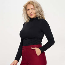 Load image into Gallery viewer, Seamless Black Mock Neck Top
