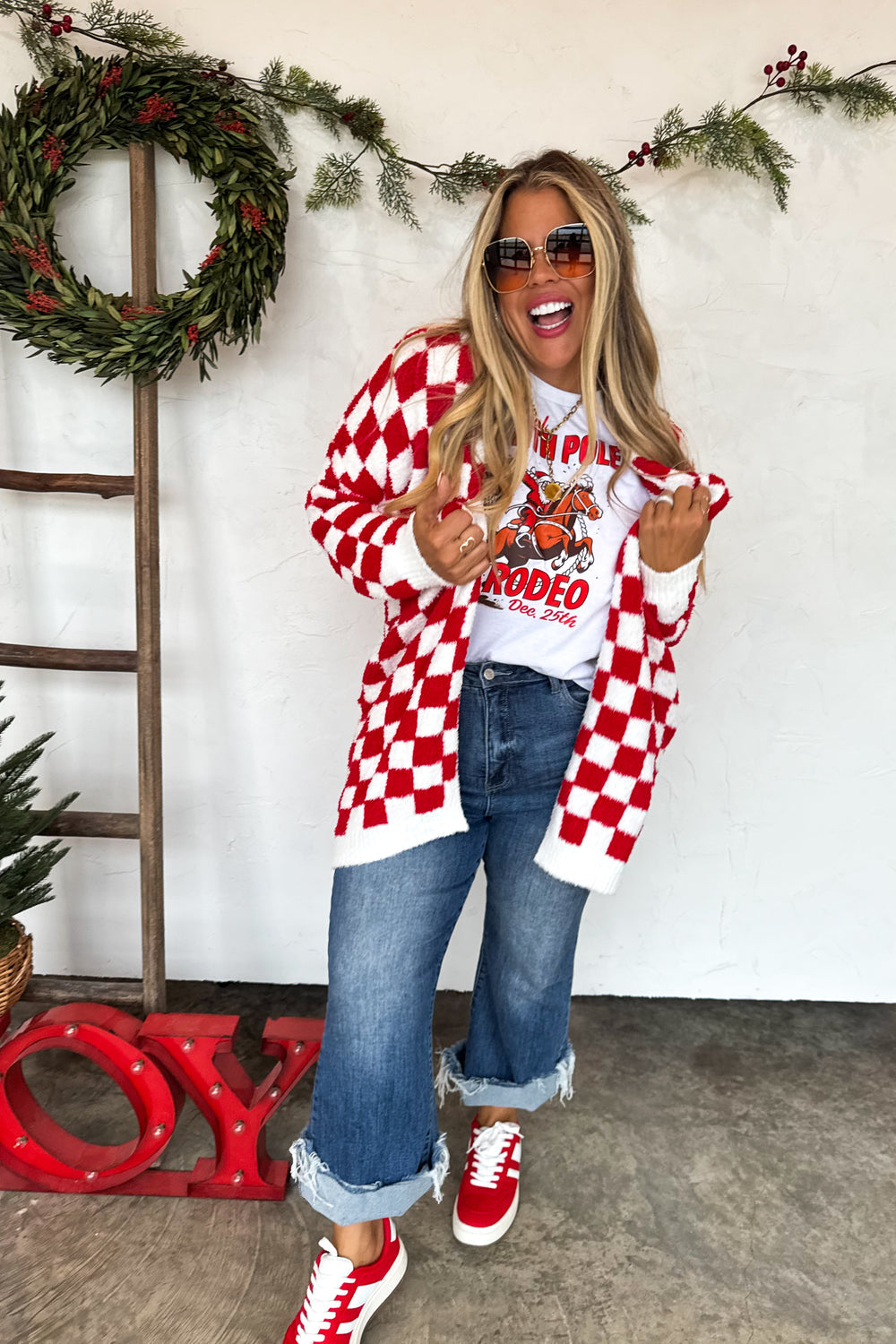 Blakely Red Check Cloud Cardigan Preorder