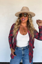 Load image into Gallery viewer, Red Plaid Cardigan Preorder
