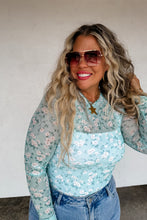 Load image into Gallery viewer, Spring Sage Floral Mesh Top
