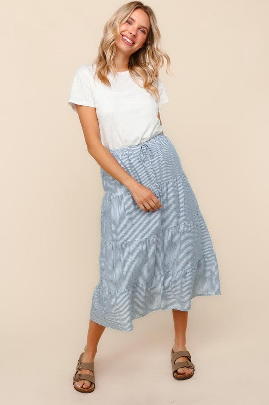 Blue Pinstripe Skirt