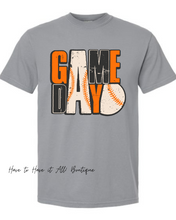 Load image into Gallery viewer, Orange &amp; Black Baseball Game Day Tee Preorder
