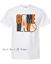 Load image into Gallery viewer, Orange &amp; Black Baseball Game Day Tee Preorder
