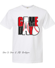 Load image into Gallery viewer, Red &amp; Black Baseball Game Day Tee Preorder
