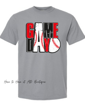 Load image into Gallery viewer, Red &amp; Black Baseball Game Day Tee Preorder
