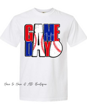 Load image into Gallery viewer, Blue &amp; Red Baseball Game Day Tee Preorder

